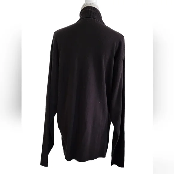 Franco Valeri Turtleneck Sweater Black Heavyweight Thick Women's Large - Picture 3 of 7